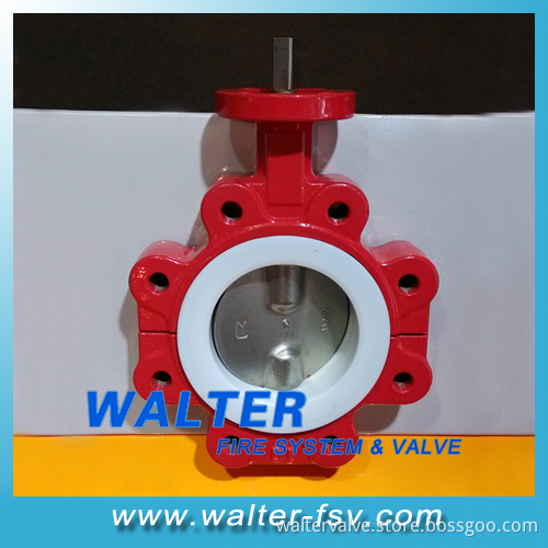 Split Body PTFE Lined Wafer Butterfly Valve